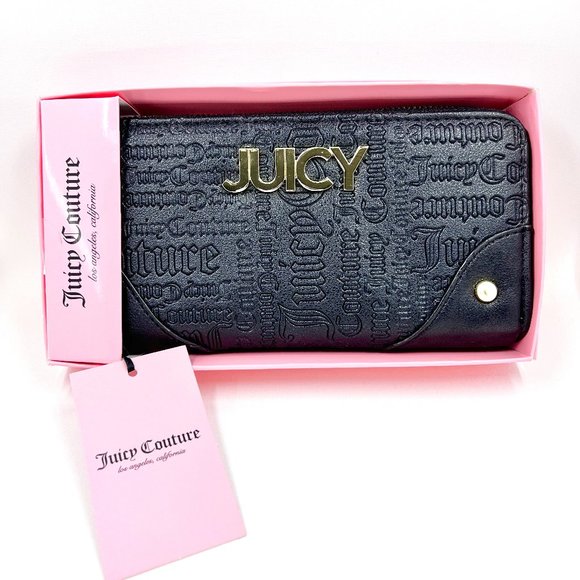 Juicy Couture Handbags - NIB - Juicy Couture - Black w/ Gold Tone Accents Full Size Zip Around Wallet